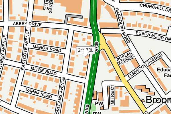 G11 7DL map - OS OpenMap – Local (Ordnance Survey)