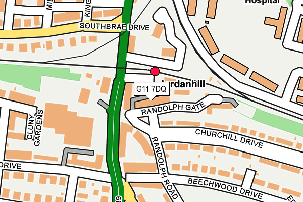 G11 7DQ map - OS OpenMap – Local (Ordnance Survey)