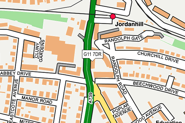 G11 7DR map - OS OpenMap – Local (Ordnance Survey)