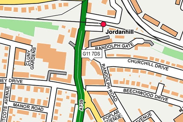 G11 7DS map - OS OpenMap – Local (Ordnance Survey)