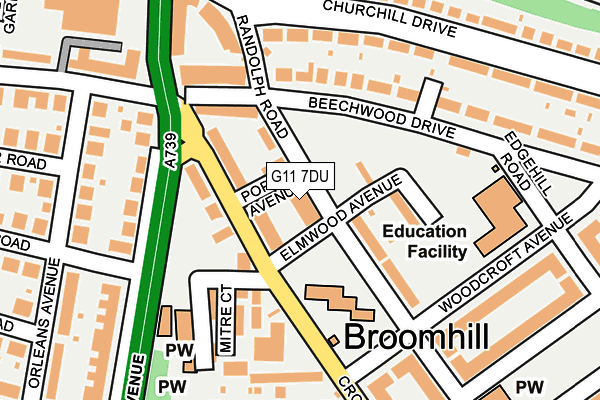 G11 7DU map - OS OpenMap – Local (Ordnance Survey)