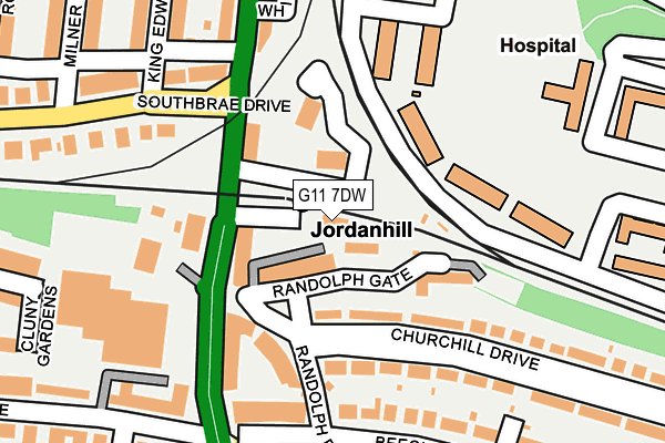 G11 7DW map - OS OpenMap – Local (Ordnance Survey)