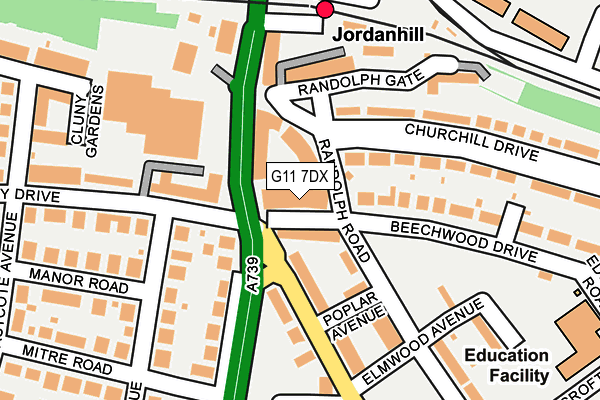 G11 7DX map - OS OpenMap – Local (Ordnance Survey)