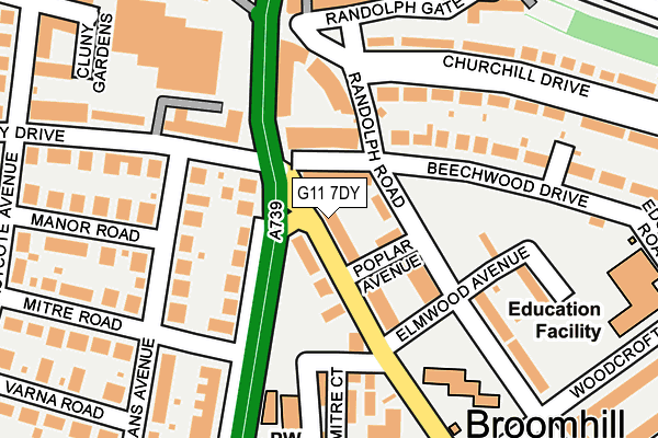 G11 7DY map - OS OpenMap – Local (Ordnance Survey)