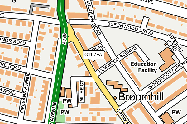 G11 7EA map - OS OpenMap – Local (Ordnance Survey)