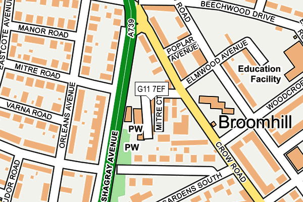 G11 7EF map - OS OpenMap – Local (Ordnance Survey)