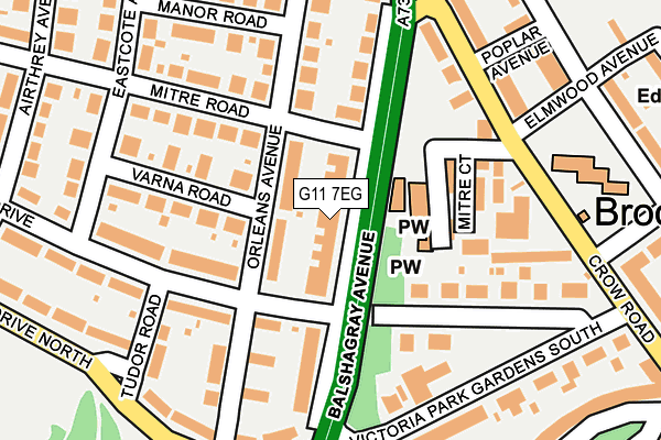 G11 7EG map - OS OpenMap – Local (Ordnance Survey)