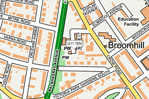 G11 7EN map - OS OpenMap – Local (Ordnance Survey)