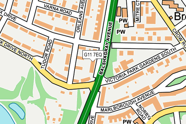 G11 7EQ map - OS OpenMap – Local (Ordnance Survey)