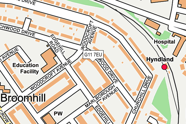 G11 7EU map - OS OpenMap – Local (Ordnance Survey)