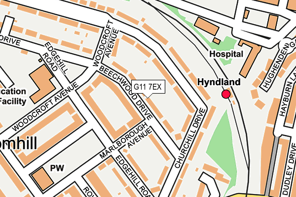 G11 7EX map - OS OpenMap – Local (Ordnance Survey)