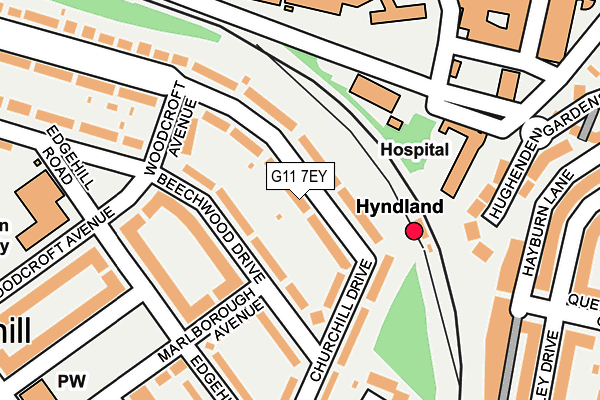 G11 7EY map - OS OpenMap – Local (Ordnance Survey)