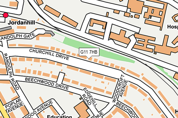 G11 7HB map - OS OpenMap – Local (Ordnance Survey)