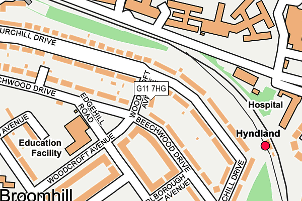 G11 7HG map - OS OpenMap – Local (Ordnance Survey)