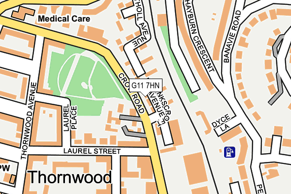 G11 7HN map - OS OpenMap – Local (Ordnance Survey)