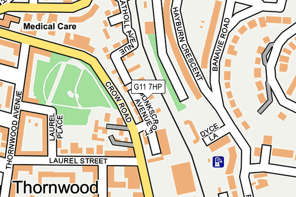 G11 7HP map - OS OpenMap – Local (Ordnance Survey)