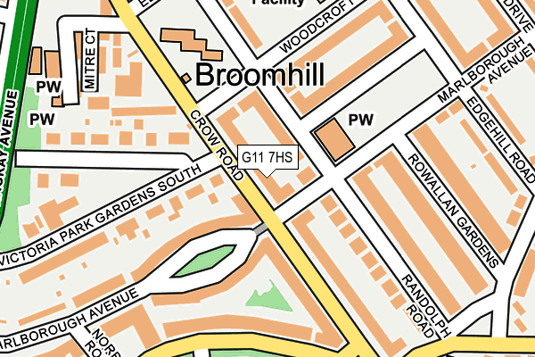 G11 7HS map - OS OpenMap – Local (Ordnance Survey)