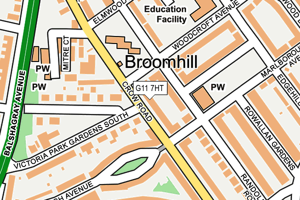 G11 7HT map - OS OpenMap – Local (Ordnance Survey)