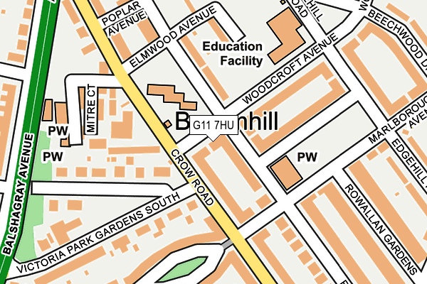 G11 7HU map - OS OpenMap – Local (Ordnance Survey)