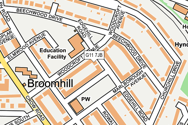 G11 7JB map - OS OpenMap – Local (Ordnance Survey)