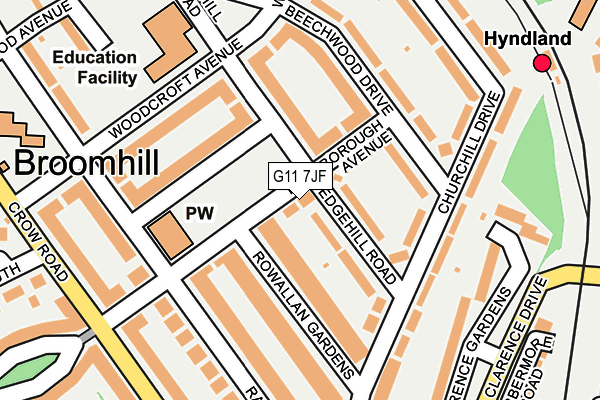 G11 7JF map - OS OpenMap – Local (Ordnance Survey)