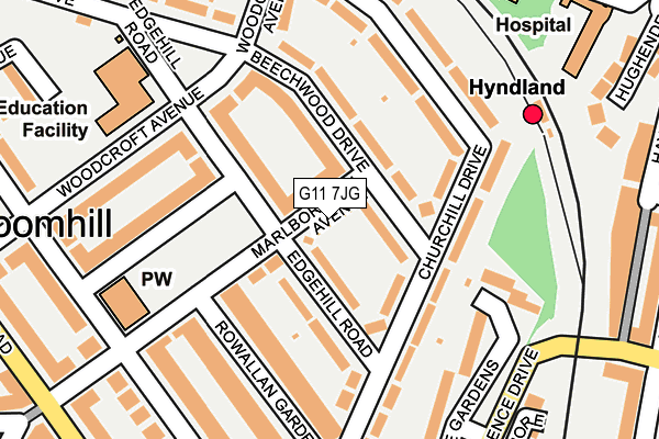 G11 7JG map - OS OpenMap – Local (Ordnance Survey)