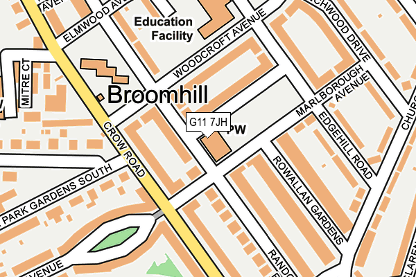 G11 7JH map - OS OpenMap – Local (Ordnance Survey)