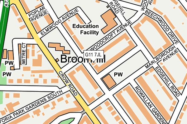 G11 7JL map - OS OpenMap – Local (Ordnance Survey)