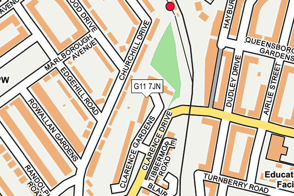 G11 7JN map - OS OpenMap – Local (Ordnance Survey)