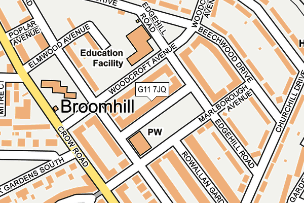 G11 7JQ map - OS OpenMap – Local (Ordnance Survey)