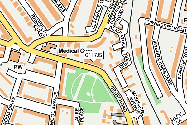 G11 7JS map - OS OpenMap – Local (Ordnance Survey)