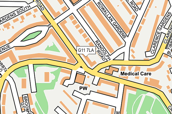 G11 7LA map - OS OpenMap – Local (Ordnance Survey)