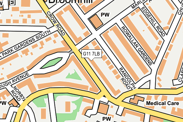 G11 7LB map - OS OpenMap – Local (Ordnance Survey)