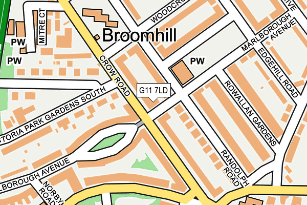 G11 7LD map - OS OpenMap – Local (Ordnance Survey)