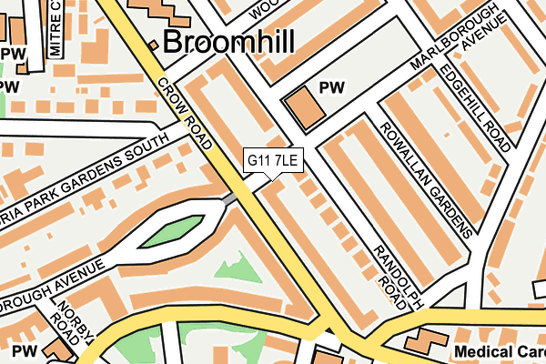 G11 7LE map - OS OpenMap – Local (Ordnance Survey)