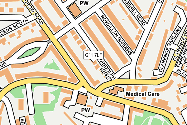 G11 7LF map - OS OpenMap – Local (Ordnance Survey)