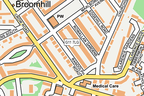 G11 7LG map - OS OpenMap – Local (Ordnance Survey)