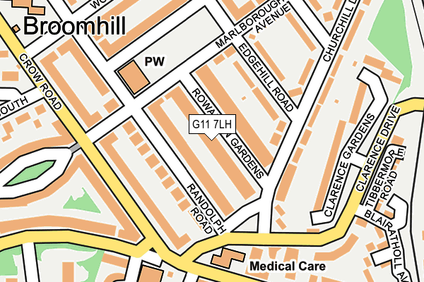 G11 7LH map - OS OpenMap – Local (Ordnance Survey)