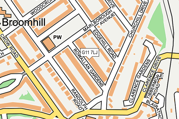 G11 7LJ map - OS OpenMap – Local (Ordnance Survey)