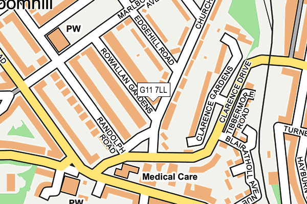 G11 7LL map - OS OpenMap – Local (Ordnance Survey)