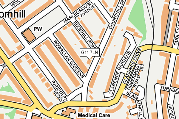 G11 7LN map - OS OpenMap – Local (Ordnance Survey)