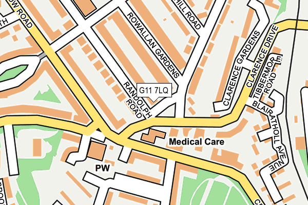 G11 7LQ map - OS OpenMap – Local (Ordnance Survey)