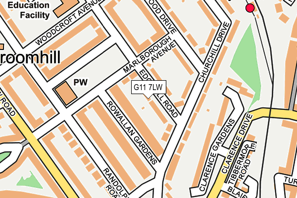 G11 7LW map - OS OpenMap – Local (Ordnance Survey)