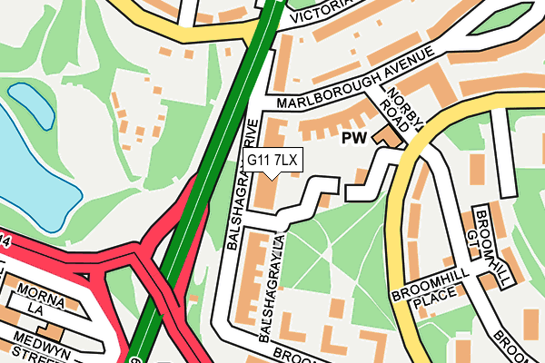 G11 7LX map - OS OpenMap – Local (Ordnance Survey)