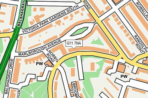 G11 7NA map - OS OpenMap – Local (Ordnance Survey)