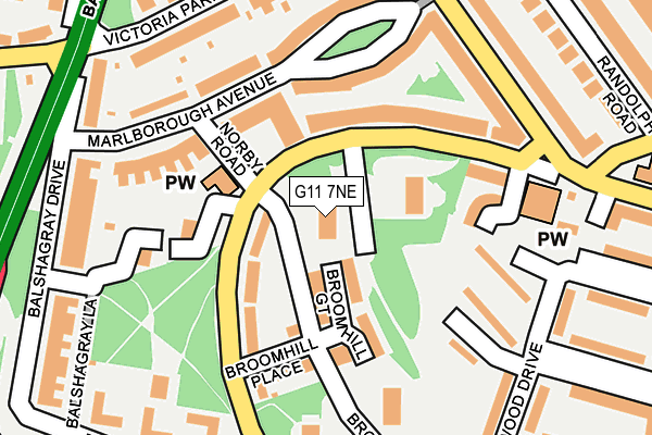 G11 7NE map - OS OpenMap – Local (Ordnance Survey)