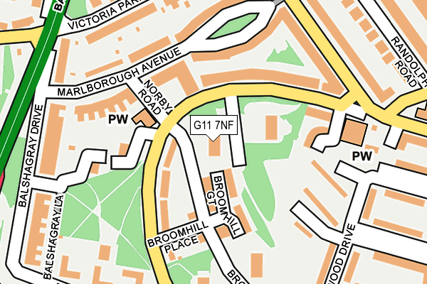 G11 7NF map - OS OpenMap – Local (Ordnance Survey)