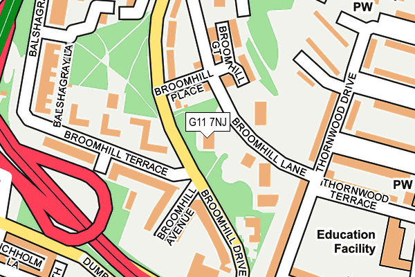 G11 7NJ map - OS OpenMap – Local (Ordnance Survey)