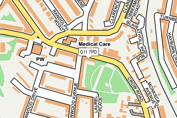 G11 7PD map - OS OpenMap – Local (Ordnance Survey)