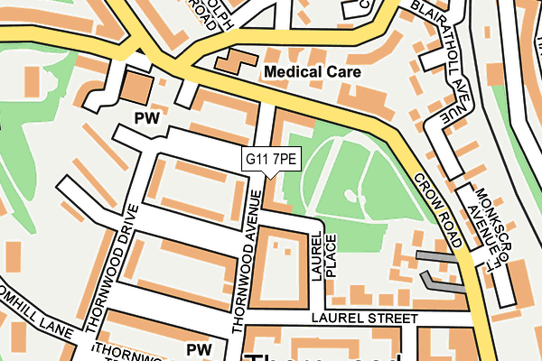 G11 7PE map - OS OpenMap – Local (Ordnance Survey)